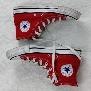 Converse Men's Chuck Taylor All Star Red Hi Top Canvas Sneakers Shoes SZ 6